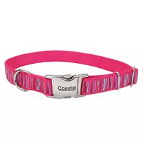 Collar para Perro Cinta Costera Rayas de Flamenco Rosa 1.6x30.5 cm