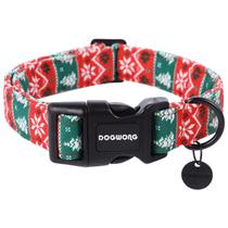 Collar para Perro DOGWONG Rayas Rojas y Verdes de Navidad M 34-56 cm
