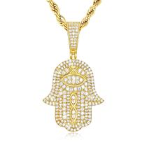 Collar TRIPOD JEWELRY con Mano de Hamsa Chapado en Oro 18K, 56 cm Collar TRIPOD JEWELRY con Mano de Hamsa Chapado en Oro 18K, 56 cm