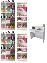 Colméias + Armário De Prateleiras + Balcão De Atendimento Magia Móveis