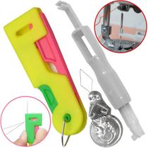 Colocador Agulha Maquina Costura + 02 Passador Linha Manual