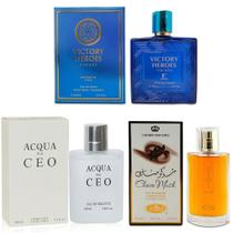 Colônias A CENTER Kit com 3 Fragrâncias Amadeiradas, Florais e Frutadas 250 ml Colônias A CENTER Kit com 3 Fragrâncias Amadeiradas, Florais e Frutadas 250 ml
