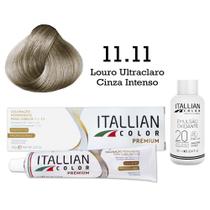 Coloração 11.11 Louro Ultraclaro Cinza Intenso + Oxi 20 Vol Itallian Color