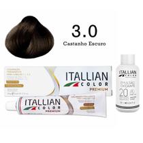 Coloração 3.0 Castanho Escuro + Oxi 20 Vol Itallian Color