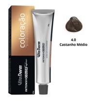 Coloração 4.0 Castanho Médio + água oxigenada 20 volumes 90ml Vita Derm