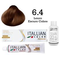 Coloração 6.4 Louro Escuro Cobre + Oxi 20 Vol Itallian Color