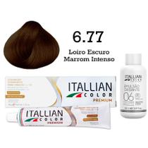Coloração 6.77 Louro Escuro Marrom Intenso Oxi 06 Volumes 90ml Itallian Color
