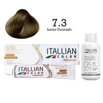 Coloração 7.3 Louro Dourado Oxi 06 Volumes 90ml Itallian Color