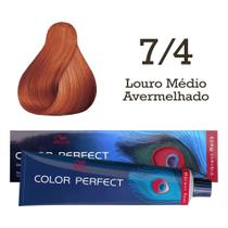 Coloração 7.4 Louro Médio Avermelhado Color Perfect Wella