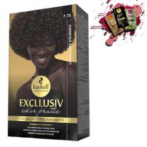 Coloracao 7.73 Haskell Excllusiv Color Pratic Chocolate Dourado