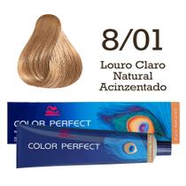 Coloração 8/01 Louro Claro Nat. Acinzentado Color Perfect Wella Professionals