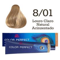 Coloração 8/01 Louro Claro Nat. Acinzentado Color Perfect Wella Professionals
