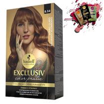 Coloracao 8.34 Haskell Excllusiv Color Pratic Louro Claro Dourado Acobreado