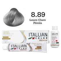 Coloração 8.89 Louro Claro Pérola + Oxi 20 Vol Itallian Color