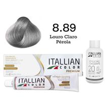 Coloração 8.89 Louro Claro Pérola + Oxi 20 Vol Itallian Color