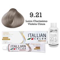 Coloração 9.21 Louro Claríssimo Violeta Cinza + Oxi 20 Vol Itallian Color Coloração 9.21 Louro Claríssimo Violeta Cinza + Oxi 20 Vol Itallian Color