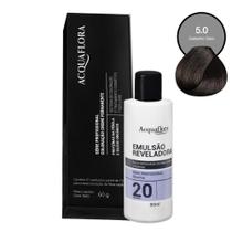 Coloração Acquaflora 5.0 60g + Água Oxigenada 20 Volumes 90ml