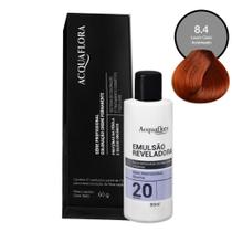Coloração Acquaflora 8.4 60g + Água Oxigenada 20 Volumes 90ml Coloração Acquaflora 8.4 60g + Água Oxigenada 20 Volumes 90ml