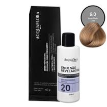 Coloração Acquaflora 9.0 60g + Água Oxigenada 20 Volumes 90ml Coloração Acquaflora 9.0 60g + Água Oxigenada 20 Volumes 90ml