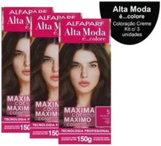 Coloração Alta Moda Alfaparf Kit C/3- 5 Chá Escuro (Castanho Claro) Coloração Alta Moda Alfaparf Kit C/3- 5 Chá Escuro (Castanho Claro)