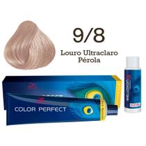 Coloração Capilar Color Perfect 9/8 Louro Ultraclaro Pérola + Oxi 20 Welloxon Wella