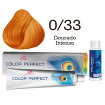 Coloração Color Perfect 0/33 Dourado Intenso + Emulsão Oxi 30 Welloxon Wella Coloração Color Perfect 0/33 Dourado Intenso + Emulsão Oxi 30 Welloxon Wella