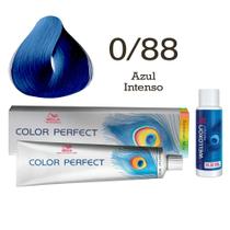Coloração Color Perfect 0/88 Azul Intenso + Emulsão Oxi 30 Welloxon Wella Coloração Color Perfect 0/88 Azul Intenso + Emulsão Oxi 30 Welloxon Wella