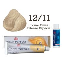 Coloração Color Perfect 12/11 Louro Cinza Intenso Especial + Oxidante Welloxon 20 Volumes Wella
