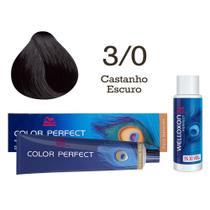 Coloração Color Perfect 3.0 Castanho Escuro Emulsão Oxi 30 Welloxon Wella