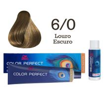 Coloração Color Perfect 6/0 Louro Escuro + Oxi 20 Welloxon Wella
