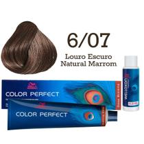 Coloração Color Perfect 6/07 Louro Escuro Natural Marrom + Oxidante Welloxon 20 Volumes Wella