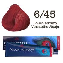 Coloração Color Perfect 6/45 Louro Escuro Vermelho Acaju Wella