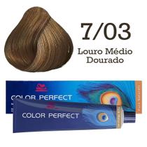 Coloração Color Perfect 7/03 Louro Médio Dourado Wella