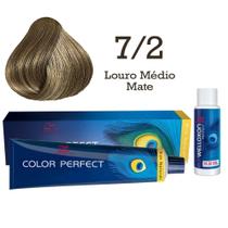 Coloração Color Perfect 7/2 Louro Médio Mate + Emulsão Oxi 30 Welloxon Wella