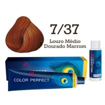 Coloração Color Perfect 7/37 Louro Médio Dourado Marrom + Oxidante Welloxon 20 Volumes Wella Coloração Color Perfect 7/37 Louro Médio Dourado Marrom + Oxidante Welloxon 20 Volumes Wella