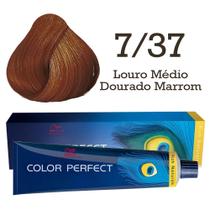 Coloração Color Perfect 7/37 Louro Médio Dourado Marrom Wella