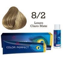 Coloração Color Perfect 8/2 Louro Claro Mate + Emulsão Oxi 30 Welloxon Wella Coloração Color Perfect 8/2 Louro Claro Mate + Emulsão Oxi 30 Welloxon Wella