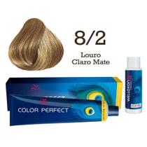 Coloração Color Perfect 8/2 Louro Claro Mate + Ox 20 Wella