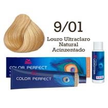 Coloração Color Perfect 9/01 Louro Ultraclaro Natural Acinzentado + Ox 30 Wella Coloração Color Perfect 9/01 Louro Ultraclaro Natural Acinzentado + Ox 30 Wella