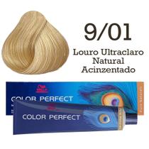 Coloração Color Perfect 9/01 Louro Ultraclaro Natural Acinzentado Wella