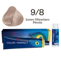 Coloração Color Perfect 9.8 Louro Ultraclaro Pérola Emulsão Oxi 30 Welloxon Wella
