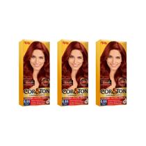 Coloraçao Cor&Ton 6.66 Louro Escuro Vermelho 50G-Kit C/3