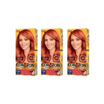 Coloraçao Cor&Ton 7.44 Ruivo Acobreado 50G-Kit C/3