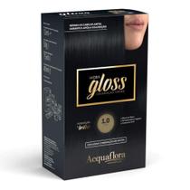 Coloração Creme Acquaflora Kit Hidra Gloss 1.0 Preto