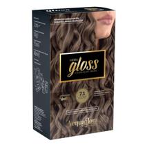 Coloração Creme Acquaflora Kit Hidra Gloss 7.1 Louro Natural Acinzentado