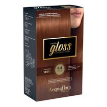 Coloração Creme Acquaflora Kit Hidra Gloss 8.4 Louro Claro Acobreado