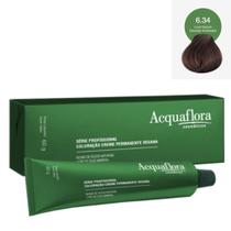 Coloração Creme Acquaflora Vegana 6.34 Louro Escuro Dourado Acobreado 60g