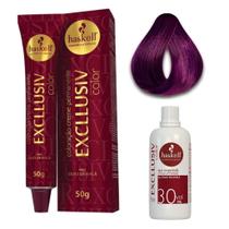 Coloração Creme Haskell Excllusiv Color 8.26 Marsala + Ox 30