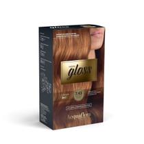 Coloração Creme Hidra Gloss 7.43 Louro Natural Acobreado Dourado - Acquaflora