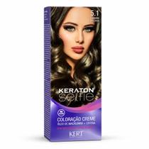 Coloração Creme Kert Keraton Selfie 5.1 Castanho Claro Cinza